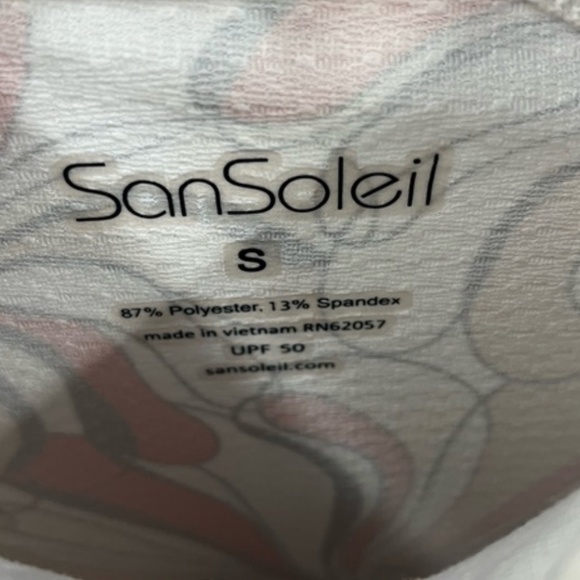 San Soleil Women's Small FLORAL Zip Cooling Vented Pullover Golf Shirt UPF 50 - Picture 5 of 7